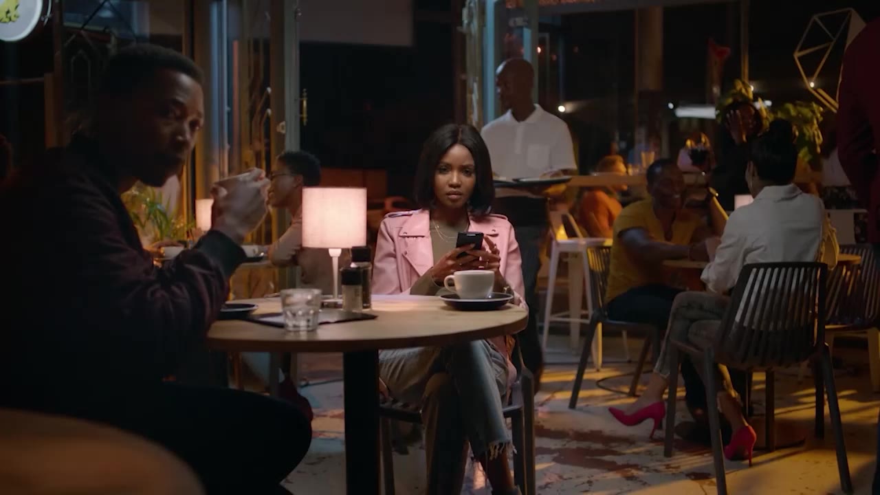Candlelit restaurant scene, graded
